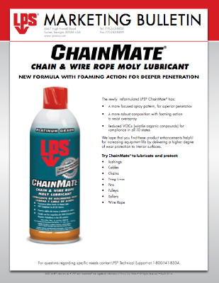 Новый состав смазки ChainMate для цепей и стальных канатов