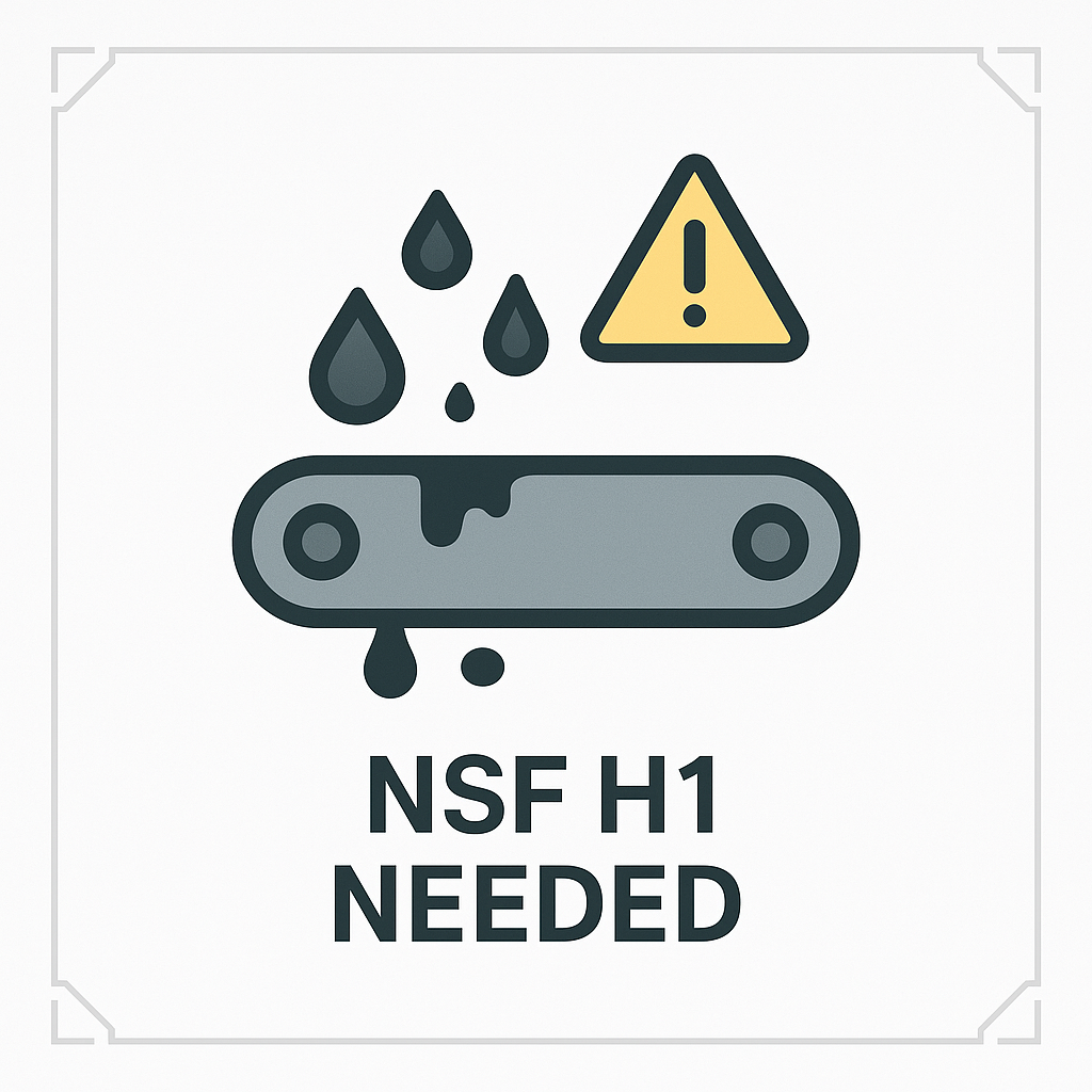 Смазка NSF H1 для подшипников конвейера пищевого производства на линии упаковки, предотвращение загрязнения продукта и остановок оборудования