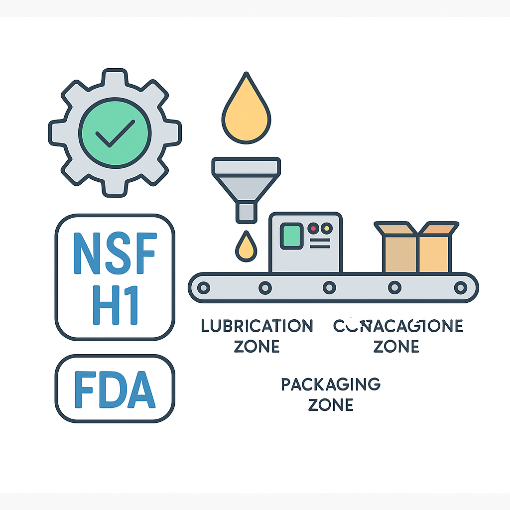 Обслуживание подшипников и цепных конвейеров смазкой NSF H1 на линии розлива напитков с риском случайного контакта с пищей