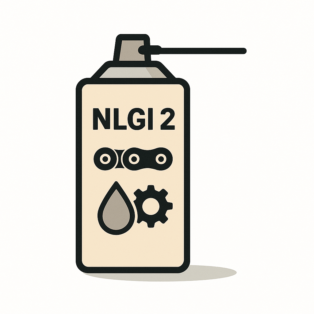 Инженер наносит проникающую аэрозольную смазку NLGI 2 через направляющую трубку на цепь конвейера в влажной низкотемпературной упаковочной камере